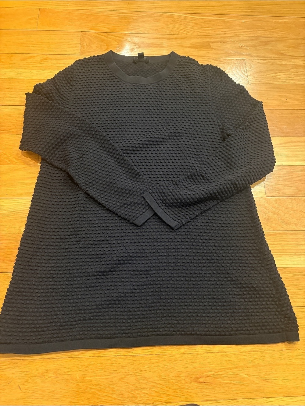 COS Black Textured Crew Neck Knit Top